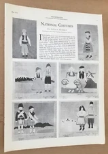 National Costumes print 1932 orig vintage 1930s art illustration children class