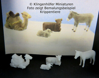 (1:87) unbemalte Krippentiere malfertig von Klingenhöfer Miniaturen Spur H0