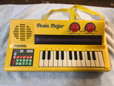 Vintage 1986 VTech Music Major Electronic Piano Keyboard Yellow V Tech WORKING