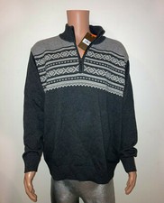 NEW W/TAG WEATHERPROOF VINTAGE 1/4 ZIP PULLOVER GRAY SNOWFLAKE KNIT SWEATER XL