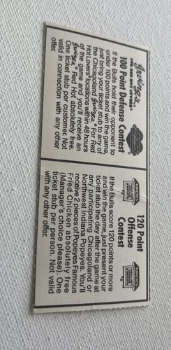 1988 Chicago Bulls Vs NY Knicks Ticket Stub Michael Jordan and Pippen Pictured - 第 13/16 張圖片