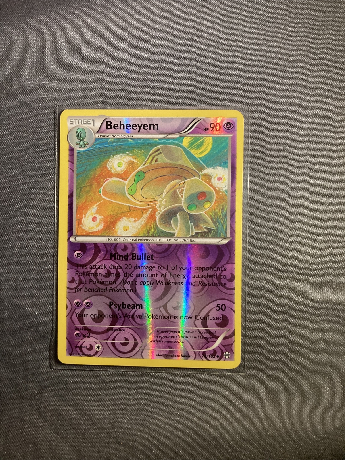 Pokemon TCG Card - XY Breakthrough Reverse Holo Foil - Beheeyem 74/162