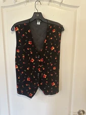 Maven women’s vintage black floral vest size large