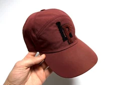 Auth Luxury Loro Piana Logo Cotton Blend Baseball Cherry Red Cap Hat - S