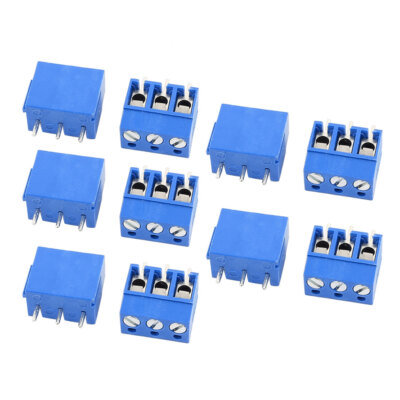 10 Schraubklemme Anschlussklemme Printklemme PCB Platine Rastermaß 3Pin 5mm 300V