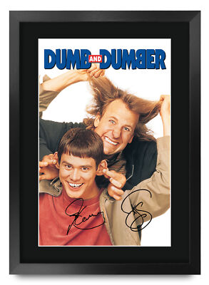 Dumm und Dümmer Filmplakat Cast signiert gedruckt Autogramm A3 gerahmt Memorabilia