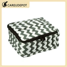 1Pcs Nail Polish Carrying Case Storage Bag for 30 Bottles Nylon White Green