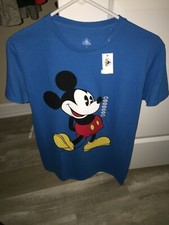 NWT New Disney Parks Men's T Shirt Disneyland Mickey Blue SMALL S