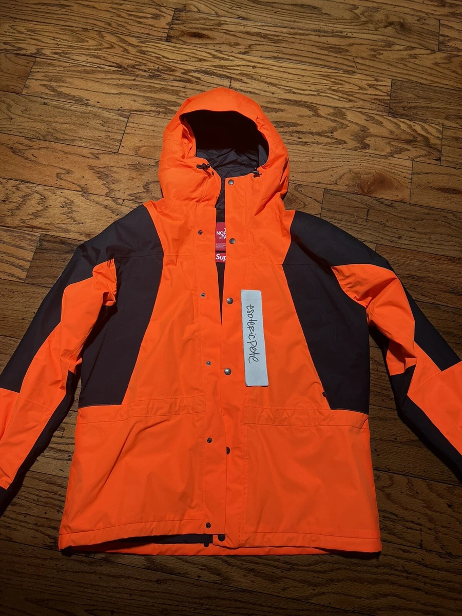 LARGE SUPREME NORTH FACE MOUNTAIN LIGHT JACKET POWER ORANGE 2016 box off