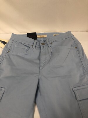 Pantalon En Toile Salsa Femme - Taille 35 - Bleu Ciel - Coupe Glamour Haute Push-in Secret - Neuf Avec étiquettes