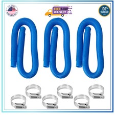 3 Pack Pool Pump Replacement Hoses 1.25 inch x 41 inch with 6 Clamps for Intex