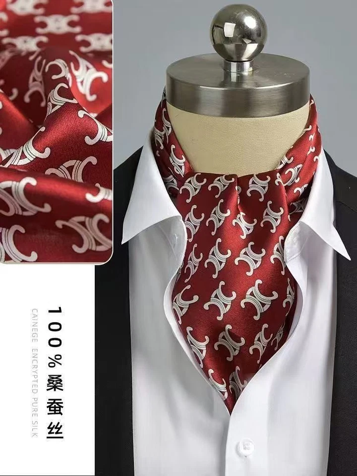 Hombre 100% Seda Morera Invierno Otoño Bufanda Forma Cuadrada Cálido Acogedor Bufanda Corbata Foto 3 de 4