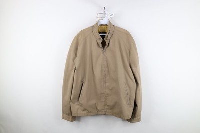 Vintage 70s Streetwear Mens 46 Distressed Cafe Racer Bomber Jacket Beige USA