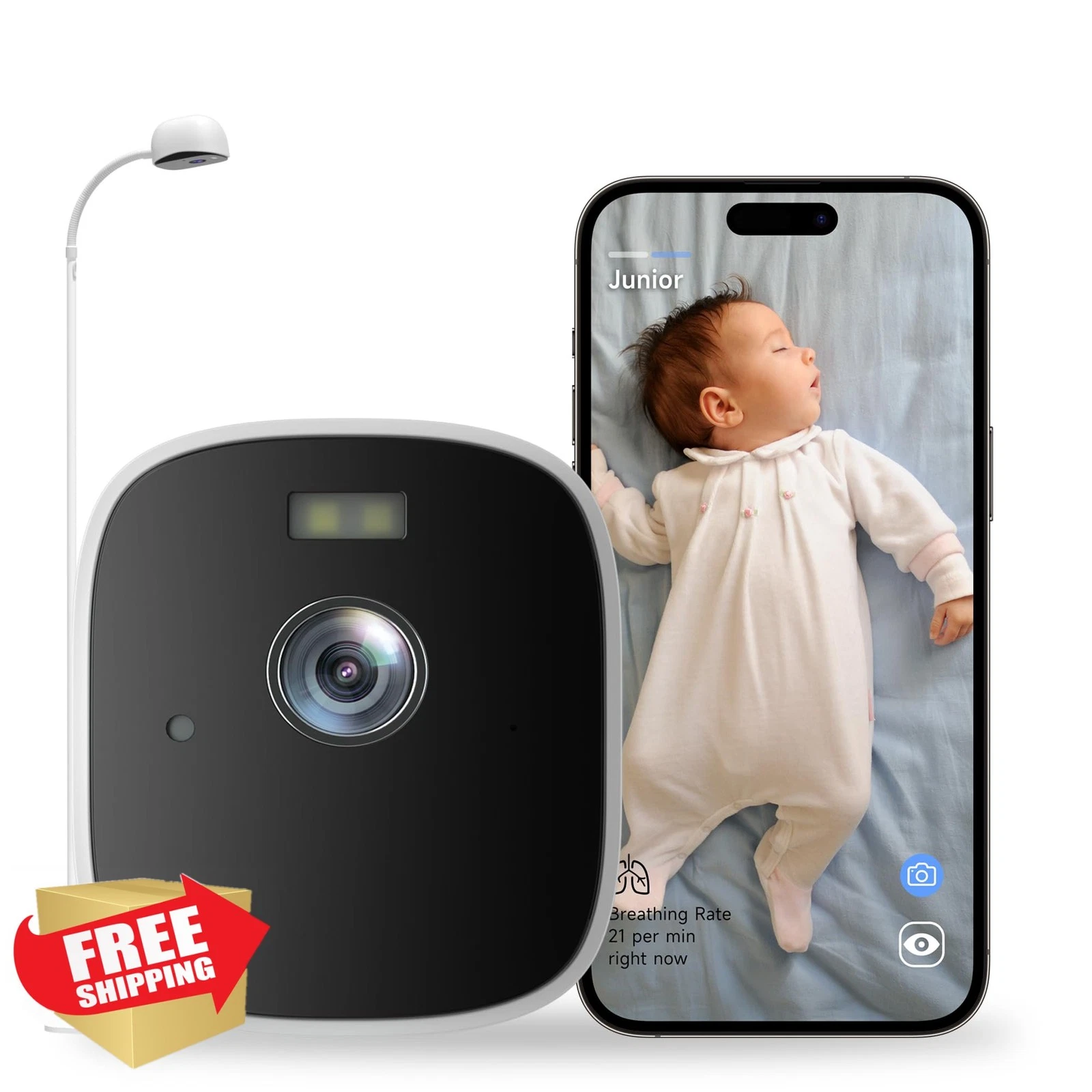 RICHCHO Smart Baby Monitor 2K Crib Camera AI Breathing