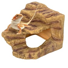 Resin Reptile Hideout Cave Reptile Habitat Tank Decor Terrarium Accessories f...