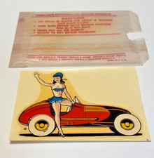 Vtg Sprint Car Pin Up Original Water Slide Decal Offy Curtis Racing Usac Hot Rod