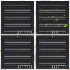 Yaocom 4 Pcs Aluminum Attic Vents 12" x 12" Metal Gable Wall Mesh Shed Vent w...