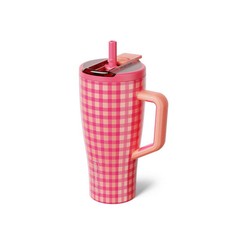 BruMate 30fl oz Stainless Steel Era Flip Water Bottle - Peach Gingham