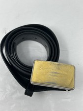 DOLCE & GABBANA Belt Black  Leather Gold Metal Buckle 95cm / 38in