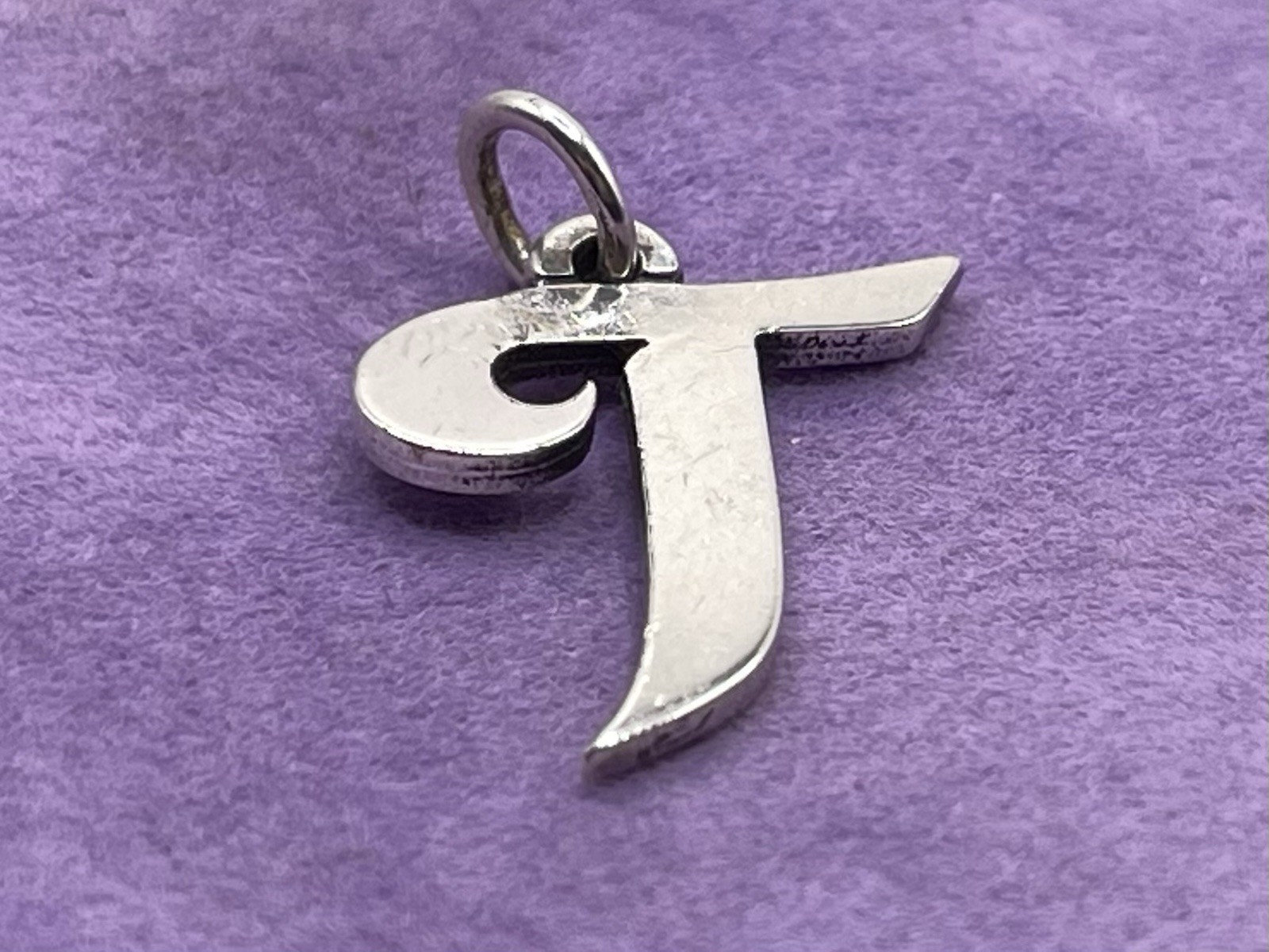 James Avery Large SCRIPT INITIAL T Charm Sterling… - image 1