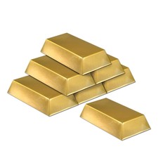 Beistle Plastic Gold Bar Decorations - Pirate Party Supply