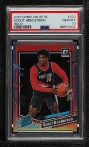2023 Donruss Optic Rated Holo Prizm Scoot Henderson #239 PSA 10 GEM MT Rookie RC