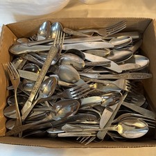 Lot of 11+ Lbs. Stainless Steel Flatware 163 ...
