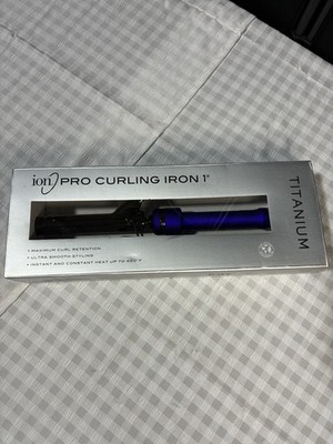 ion Titanium Pro Curling Iron 1  Barrel 450°F Dual Voltage - Purple - Open Box