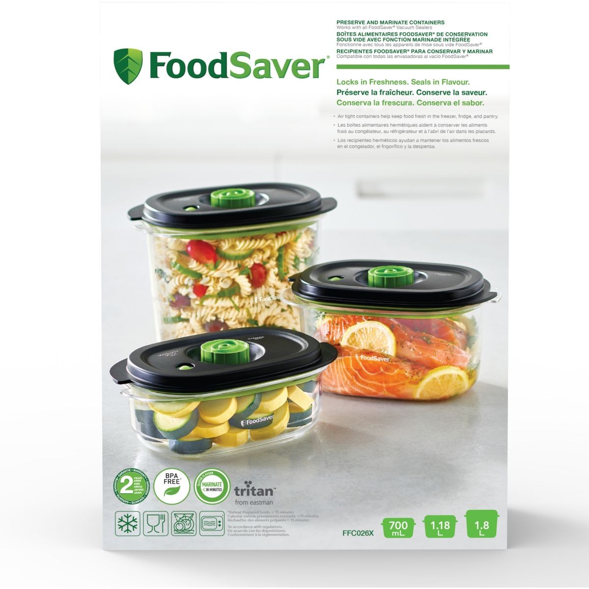 Boîte sous vide FoodSaver FFC026X01 récipient de conservation alimentaire hermétique sans BPA