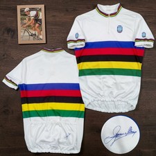 RARA maglia ciclismo vintage anni 80 Francesco Moser SEB campione del mondo stampa sig adatta L