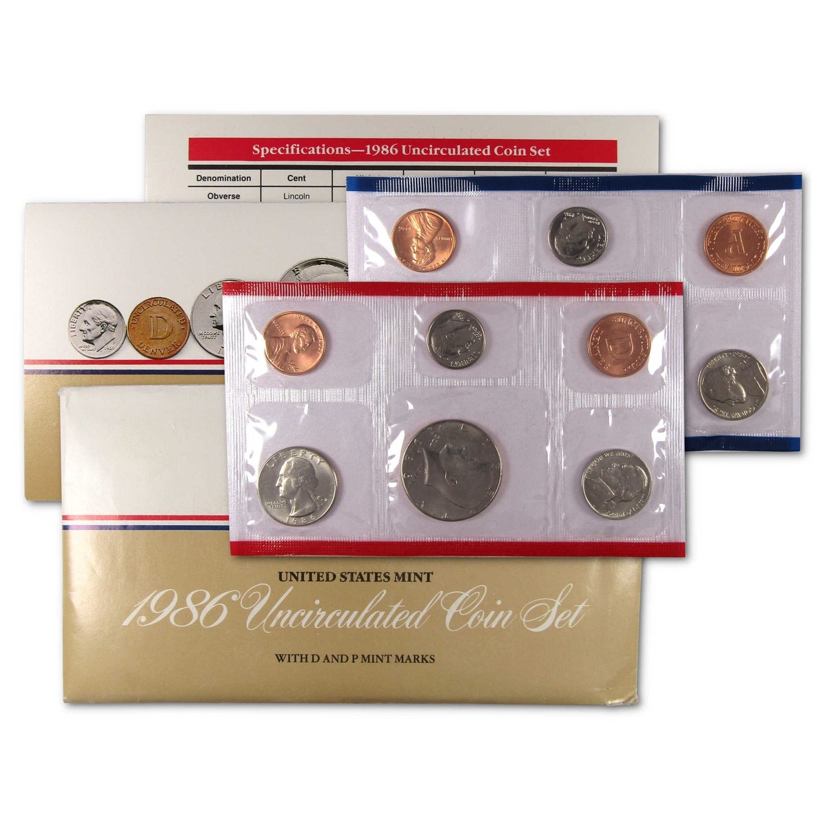1986 Uncirculated Coin Set U.S Mint Original Government Packaging