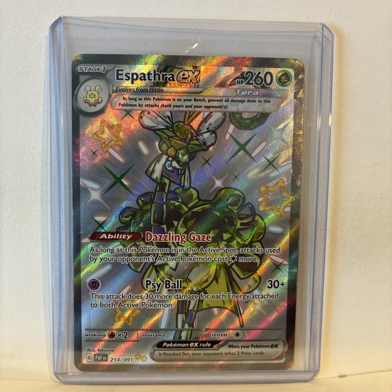 Pokémon TCG Espathra EX 214/091 Shiny Holo Paldean Fates