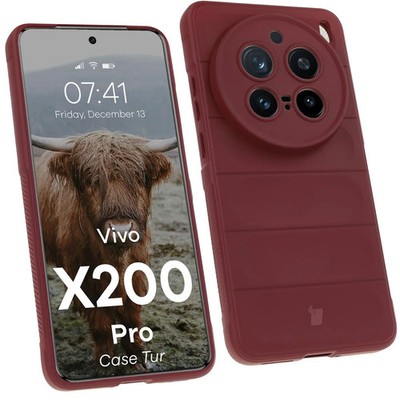 Handyhülle für Vivo X200 Pro Bizon Case Cover Schutz Hülle Etui Burgunderrot
