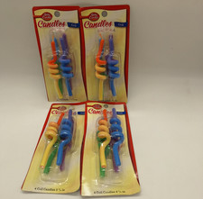 Betty Crocker 16 Birthday Candles Coil Swirl Rainbow 3 5/8" Four Packs of 4
