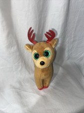 Ty Beanie Baby "TINSEL" the Reindeer 6” Plush with Glitter Eyes 2017