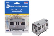 Daron MTA Subway Pullback Toy w/ Light  Sound TT3501 Grey Small,