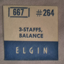 Lot of 3 NOS Genuine Elgin Balance Staffs No 667 264 Vintage Watch Parts