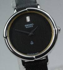 [NEAR MINT/ Tag] Vintage SEIKO 4720-0070 Socie Black Dial Qz Womens Watch  JAPAN