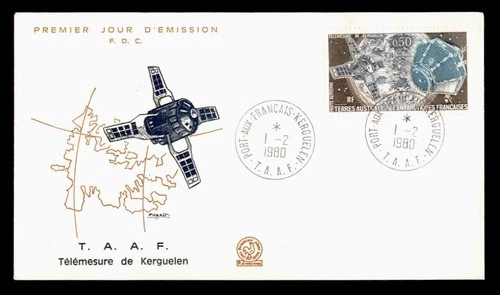 DR WHO 1980 FRENCH ANTARCTIC FSAT FDC SPACE SATELLITE CACHET w29442