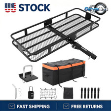 Foldable 2 Receiver Tow Hitch Cargo Carrier Basket Hd Steel W Ratchet Straps Foldable 2 Receiver Tow Hitch Cargo Carrier Basket Hd Steel W Ratchet Straps