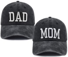 Mom and Dad Hats for Men Women, Funny Adjustable One Size Mom and Dad Black
