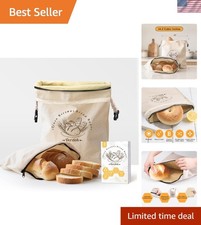 Extra-Large Reusable Beeswax Linen Bread Bags - Eco-Friendly Sourdough Storage