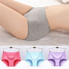 of Comfortable Plain Briefs Ladies 3Cotton Multipack Womens Full Waist High
