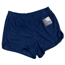 Ava Viv Women's Plus Size Dark Blue Loop Terry Shorts - Size X - NWT