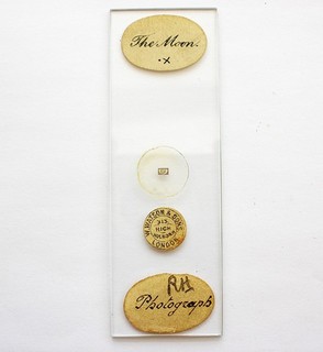 Antique Microphotograph Slide. The Moon by W.Watson. Taken by W.Wheeler.