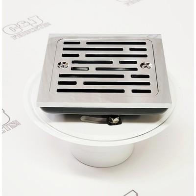 Delta DT062412 4'' Square Tile-In Bathroom Shower Drain - Chrome
