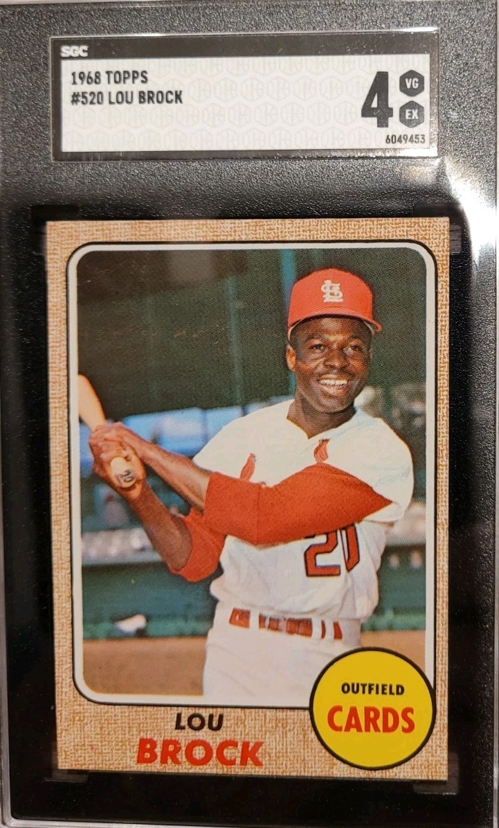 1968 Topps LOU BROCK St. Louis Cardinals #520 SGC 4 VG/EX Condition