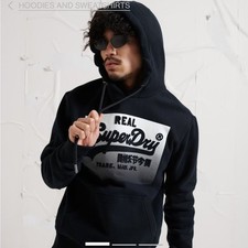 Superdry Vintage Logo Halftone Embossed Brushed Hoodie