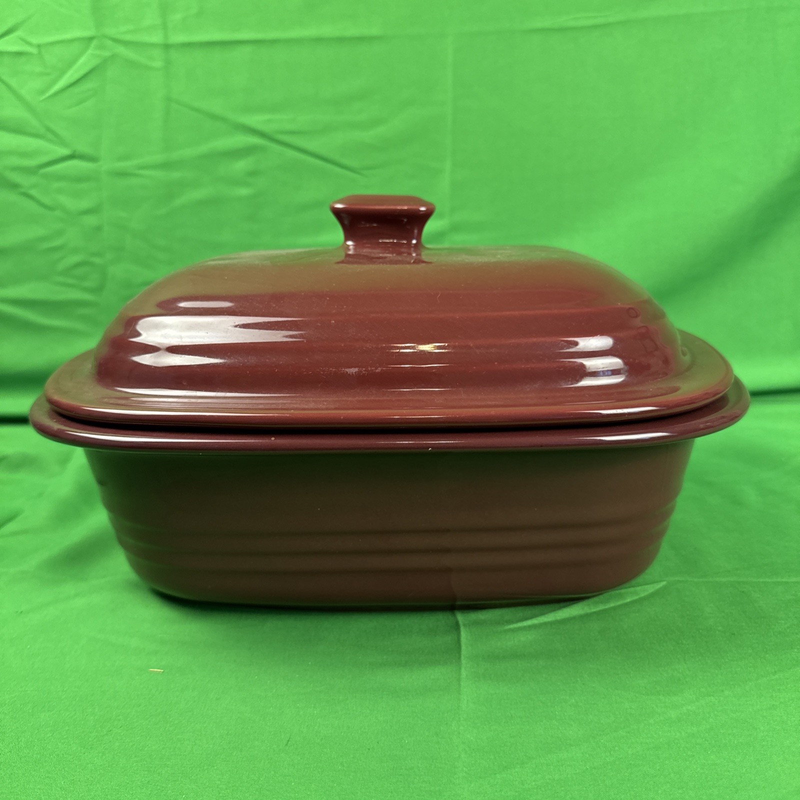 Pampered Chef 3.1 Qt Cranberry Dutch Oven Stoneware Deep Covered Roaster