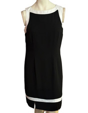 Dressbarn Women's Black and White Sheath Sleeveless Size 10